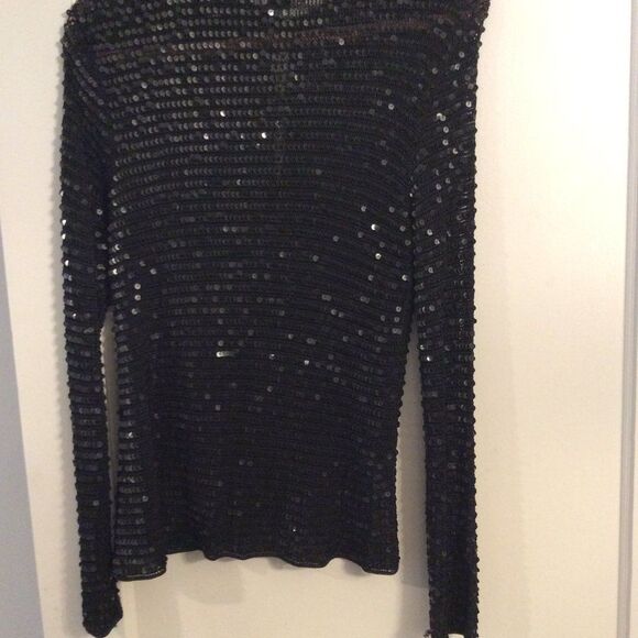 Inc International black sequined cardigan Medium M womens snap up - Picture 5 of 8